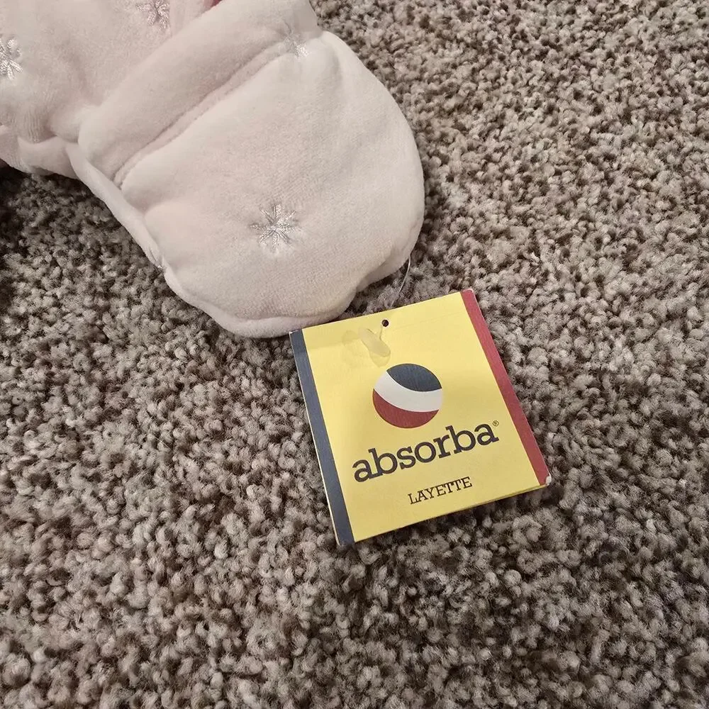 NEW NWT Baby Girl Infant Absorba Pink Fleece Thick Zip Snowsuit | Size 6 Months
